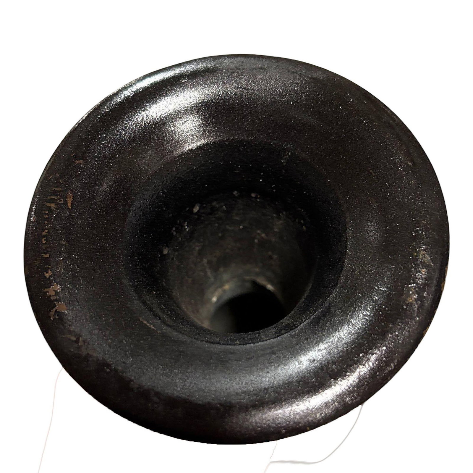 Indian Hand Etched Black Cloisonne Brass Floral Vase - 15