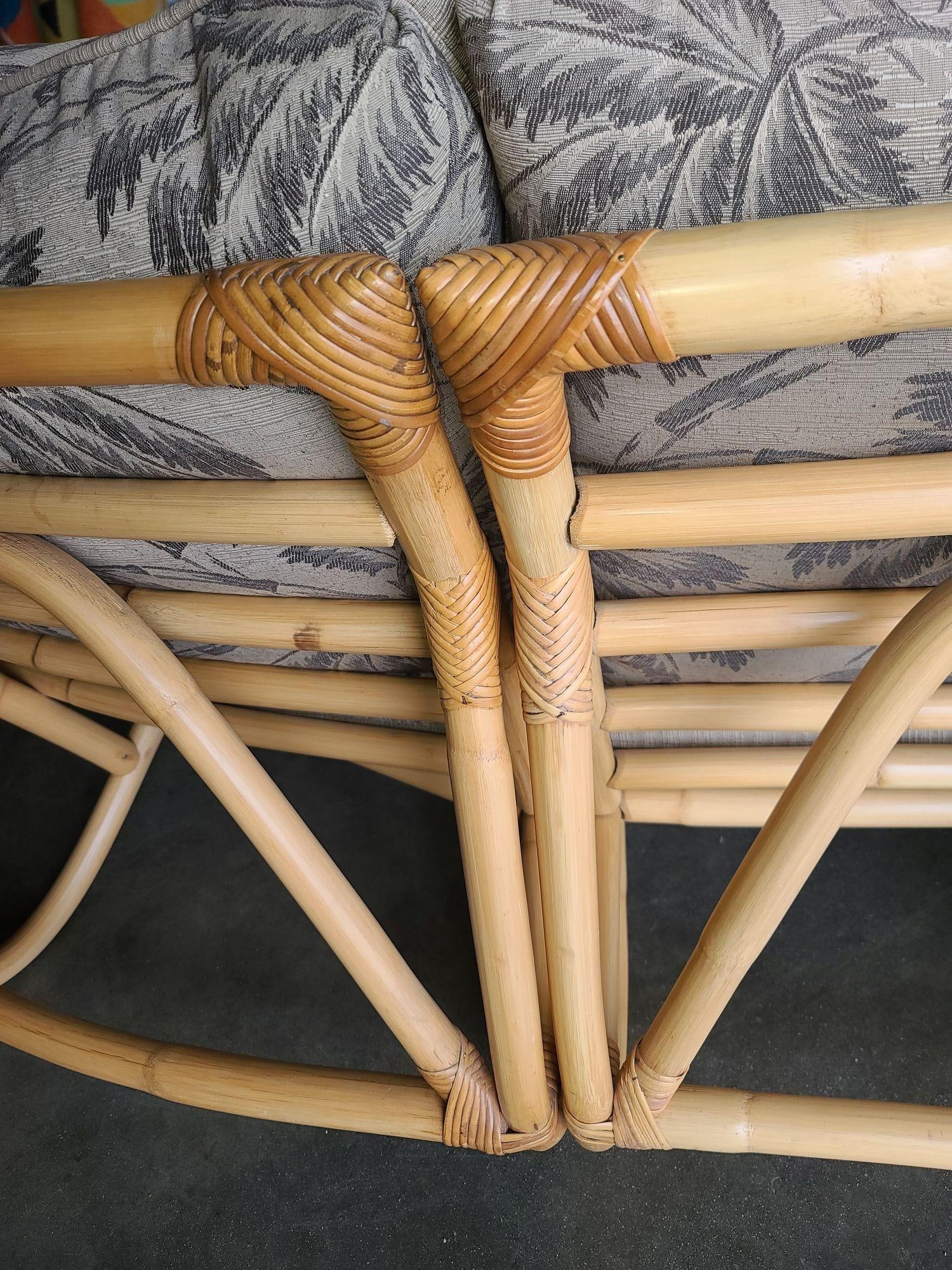 Impeccably Restored Paul Frankl Four Strand Rattan 4 Seat Corner Sectional So - 9