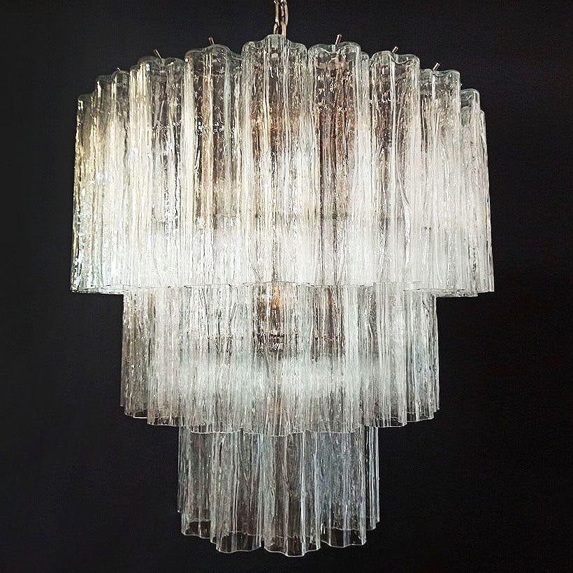 Mid-century Murano Glass Tronchi Pendant Chandelier by Venini - 3