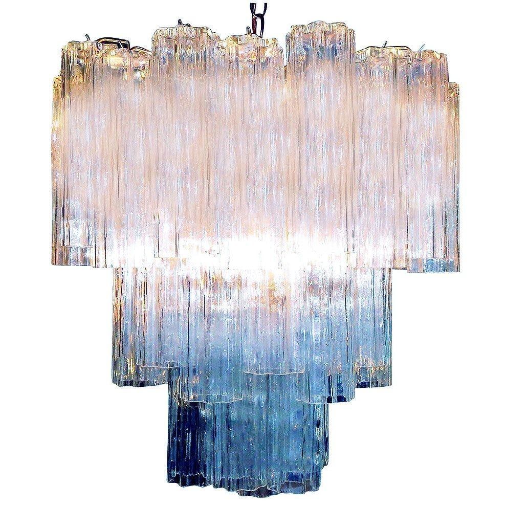Mid-century Murano Glass Tronchi Pendant Chandelier by Venini - 9