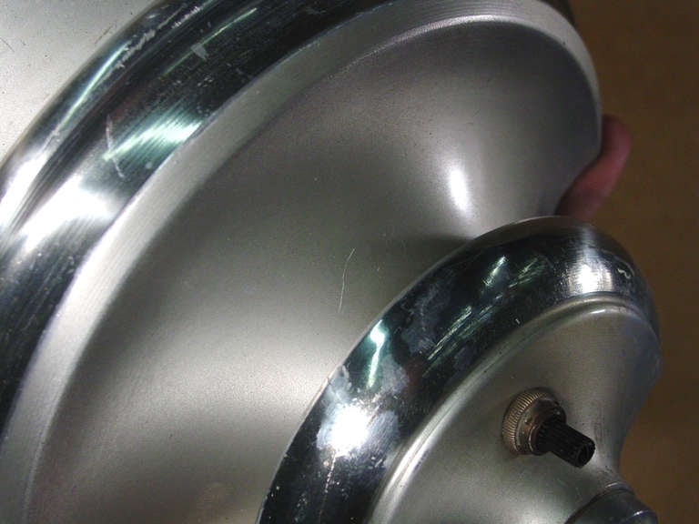 Brushed Aluminum Art Deco Demilune Wall Sconces by Walter Von Nessen, Pair - 5