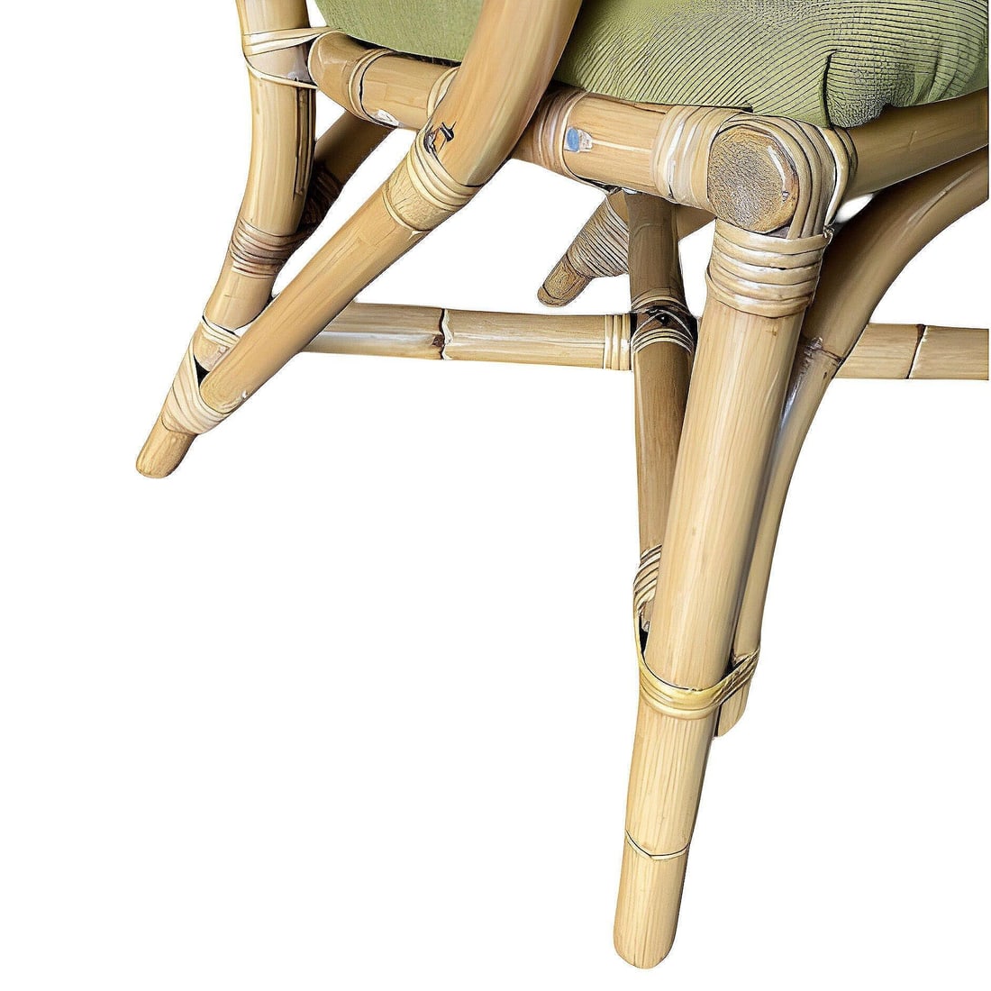 Pair of Restored Mid-Century Loop Arm Rattan Dining Armchairs - 14