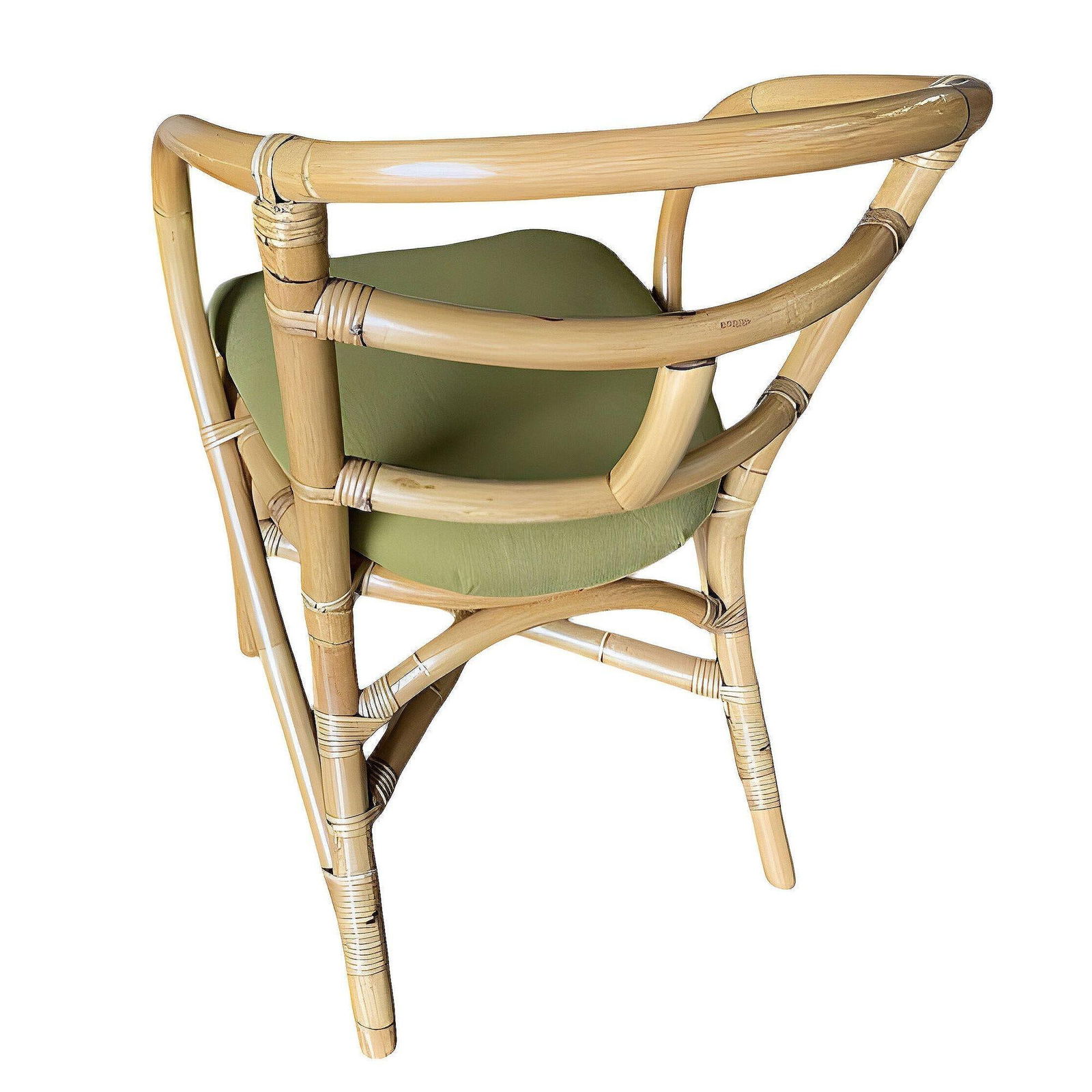 Pair of Restored Mid-Century Loop Arm Rattan Dining Armchairs - 3