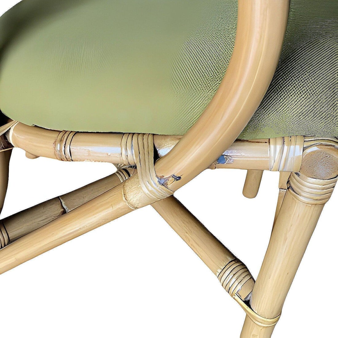 Pair of Restored Mid-Century Loop Arm Rattan Dining Armchairs - 6