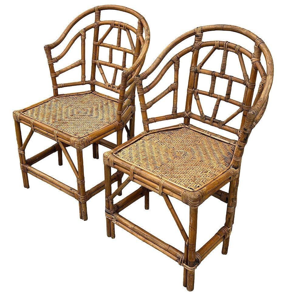 Brighton Pavilion Style Rattan Dining Armchairs - 10