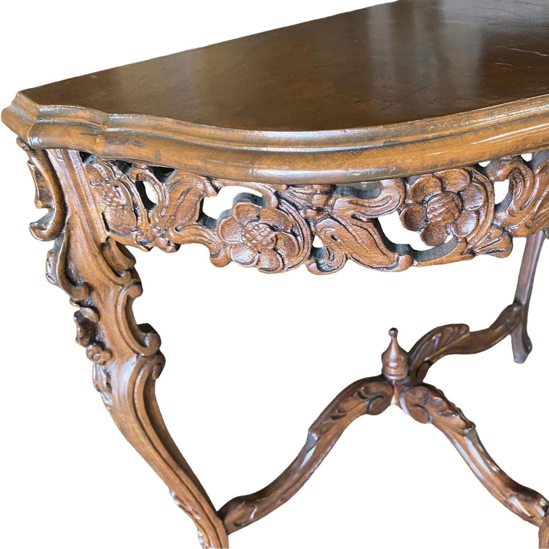Carved Maple Queen Anne Victorian Console Table, circa 1880 - 11
