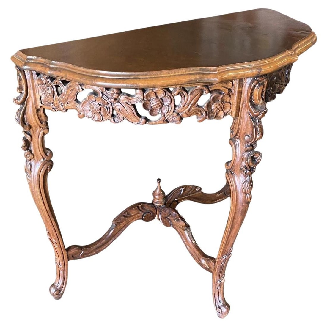 Carved Maple Queen Anne Victorian Console Table, circa 1880 - 16