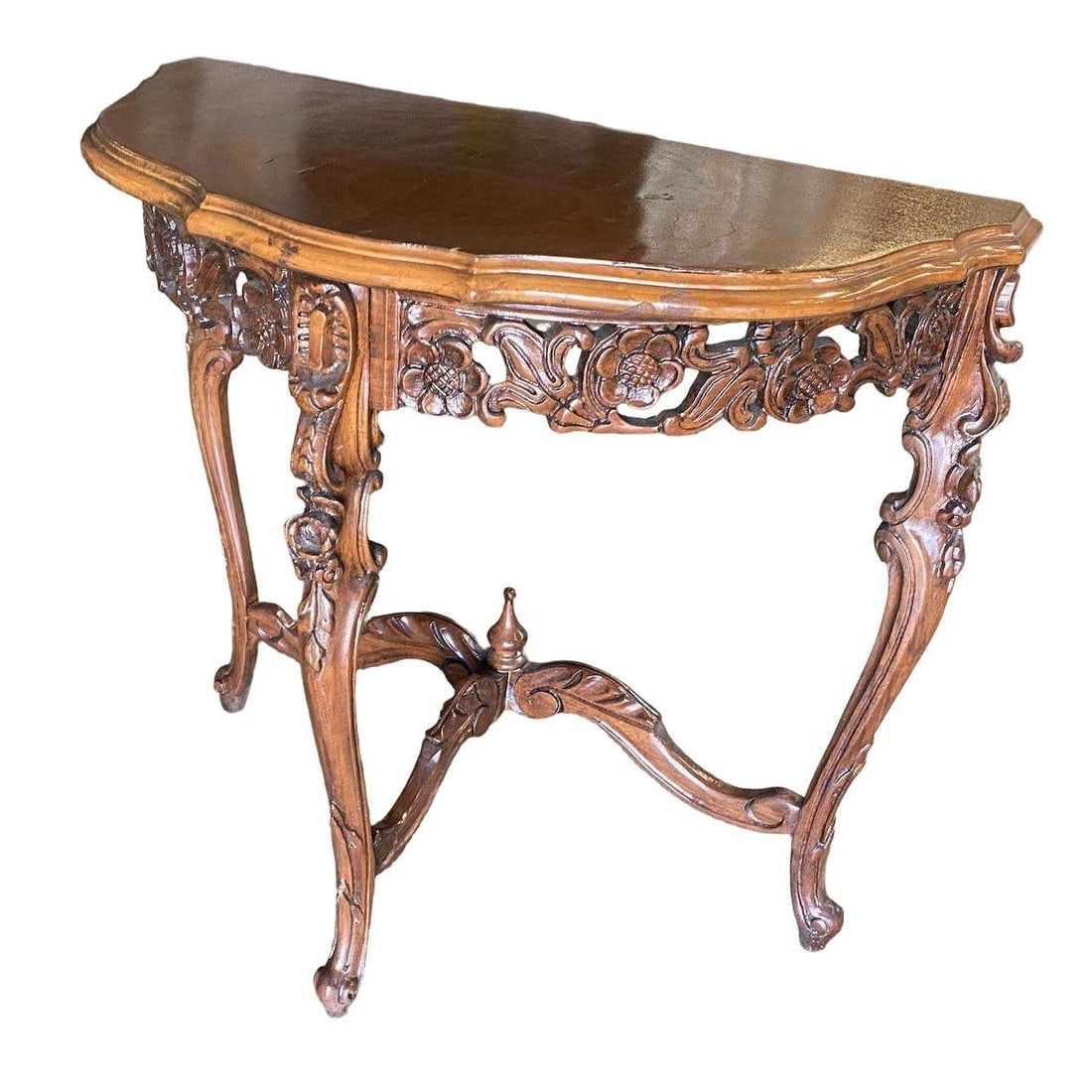 Carved Maple Queen Anne Victorian Console Table, circa 1880 - 18