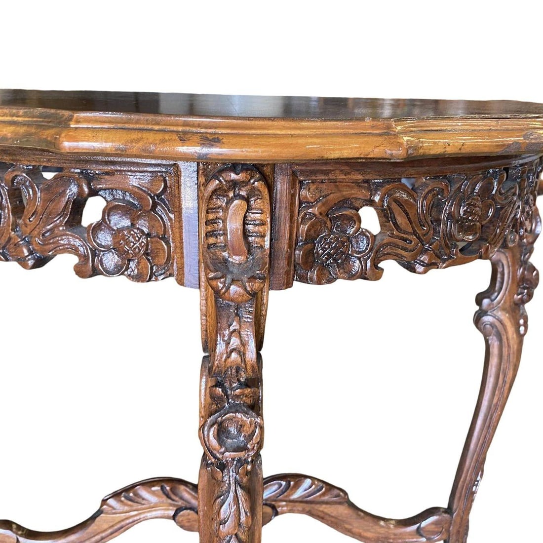 Carved Maple Queen Anne Victorian Console Table, circa 1880 - 3