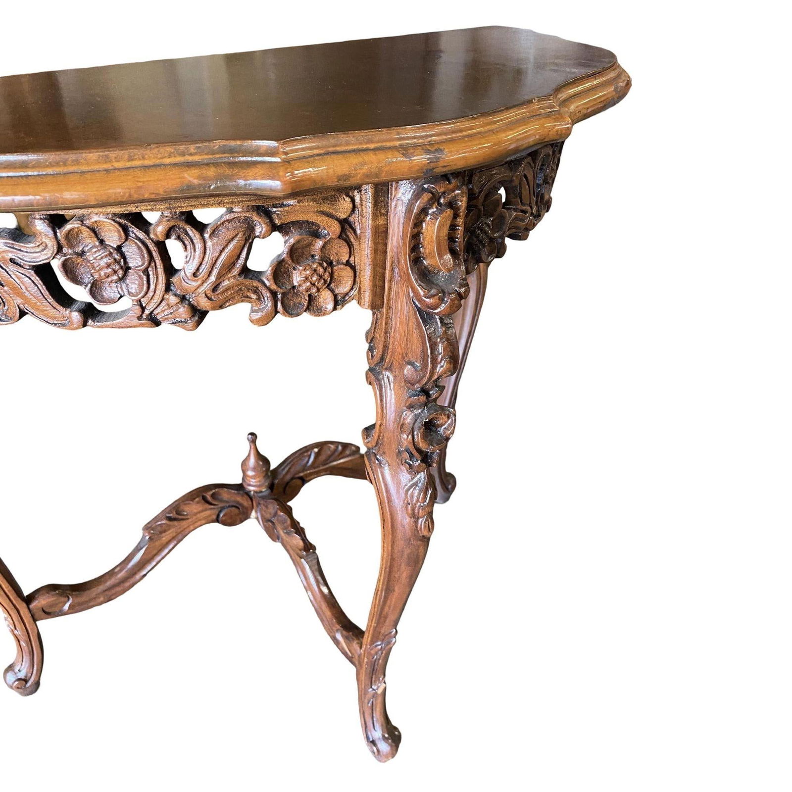Carved Maple Queen Anne Victorian Console Table, circa 1880 - 4