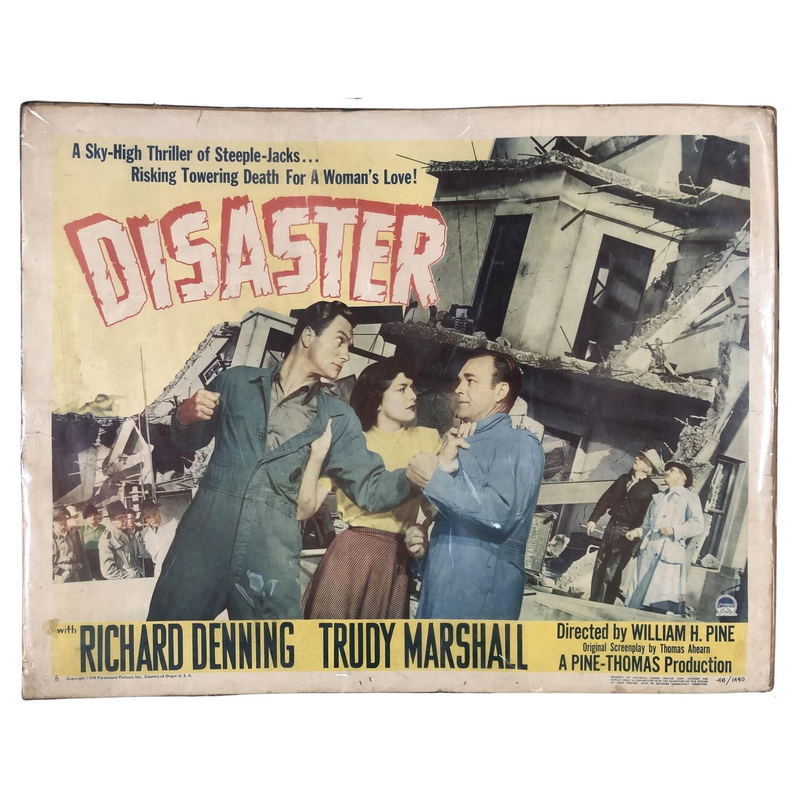 Original 1948 Disaster Movie Poster Paramount Studio - 2