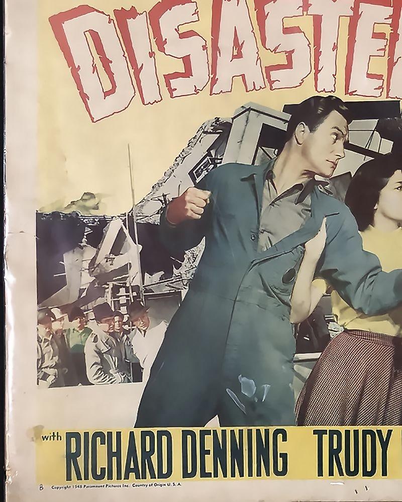 Original 1948 Disaster Movie Poster Paramount Studio - 5
