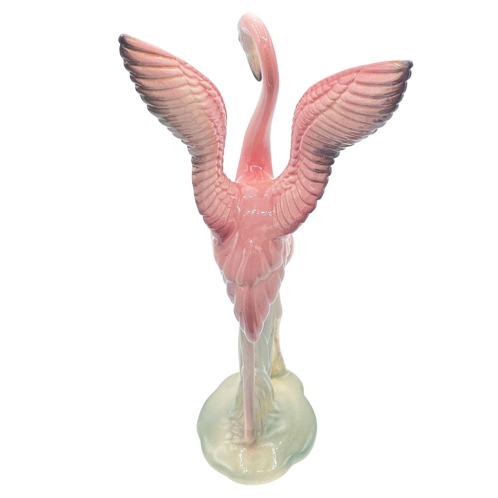 Mid-century Pink & Green Flamingo Ceramic Tabletop Sculpture Pair By Brad Keeler - 15