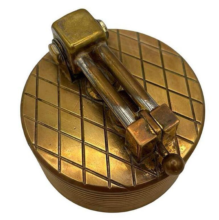 Mid-century "Brilux" for Dunhill Brass Lift-Arm Table Lighter, Switzerland - 10