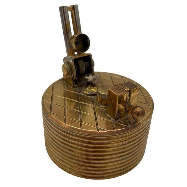 Mid-century "Brilux" for Dunhill Brass Lift-Arm Table Lighter, Switzerland - 3