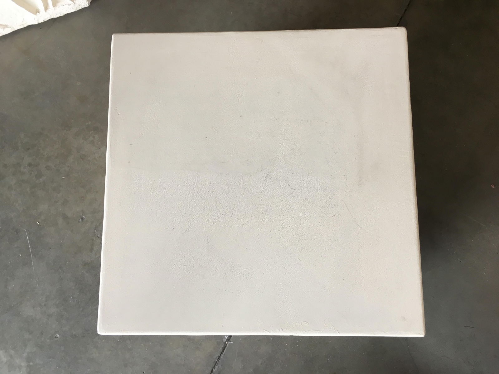 Large White Cube Pedestal Side Tables with Crane Relief, Pair of 1980s - 3