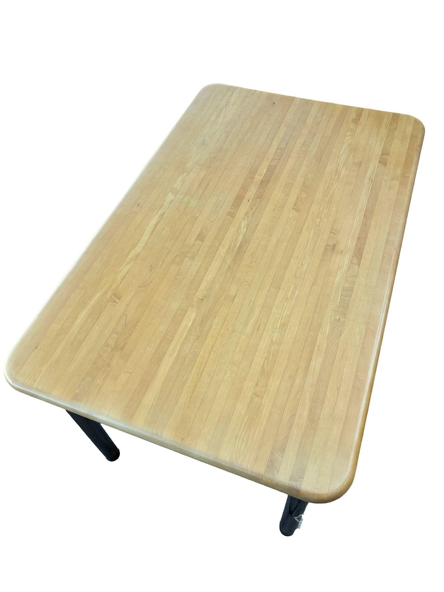 Marcel Breuer Style Mid-Century Blonde Wood & Chrome Dining Table - 5