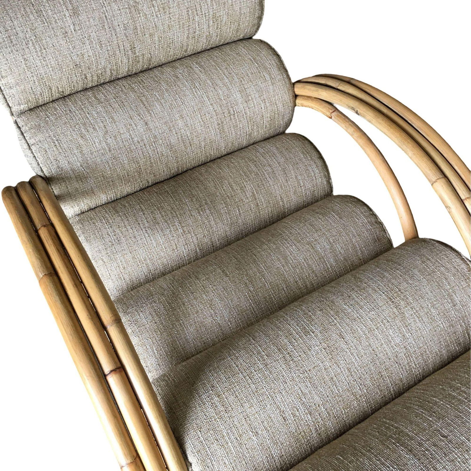 Restored 1938 Three-Strand "Double-Loop" Rattan Chaise Lounge w/ Ottoman - 10