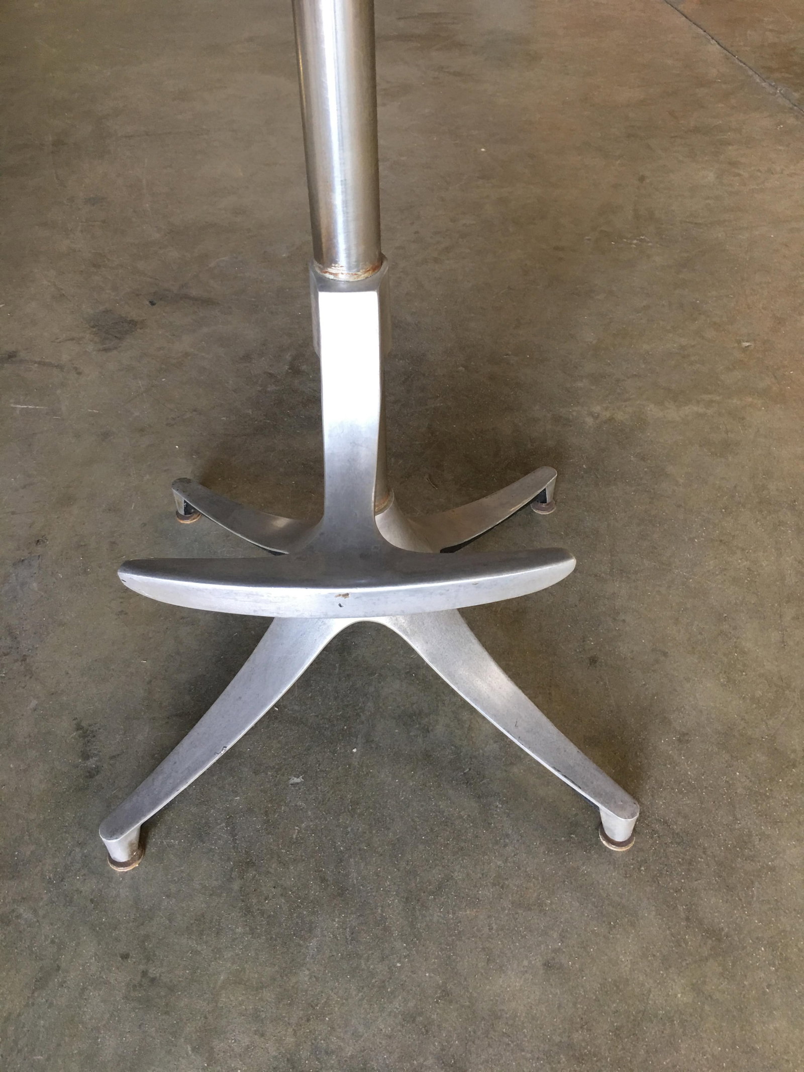 Custom Repurposed Mid Century Bar Stool w/ Teak Seat, Pair - 17