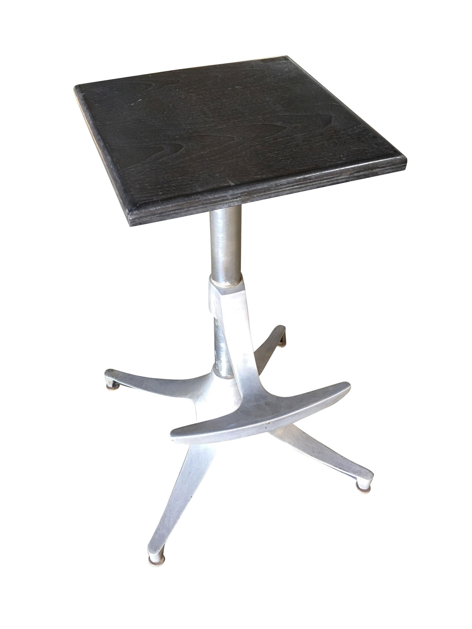 Custom Repurposed Mid Century Bar Stool w/ Teak Seat, Pair - 8