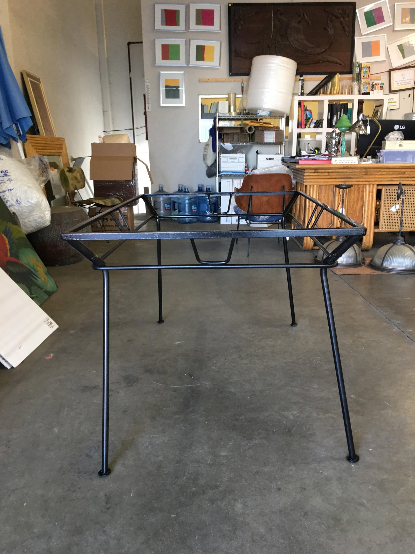 Woodard Wrought Iron and Glass Art Deco Patio / Outdoor Table - 10