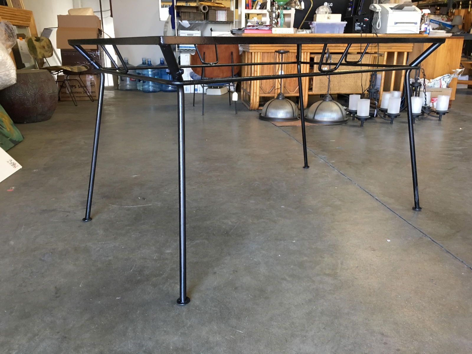 Woodard Wrought Iron and Glass Art Deco Patio / Outdoor Table - 4