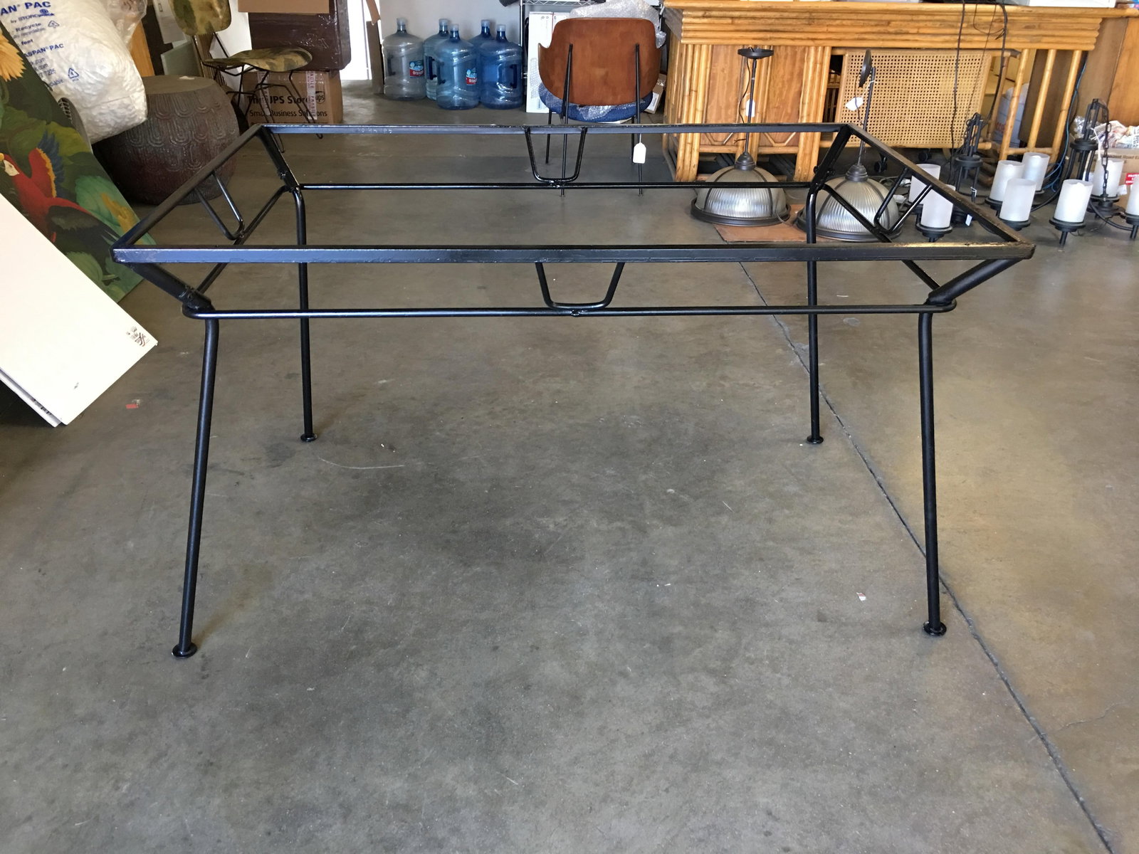 Woodard Wrought Iron and Glass Art Deco Patio / Outdoor Table - 5