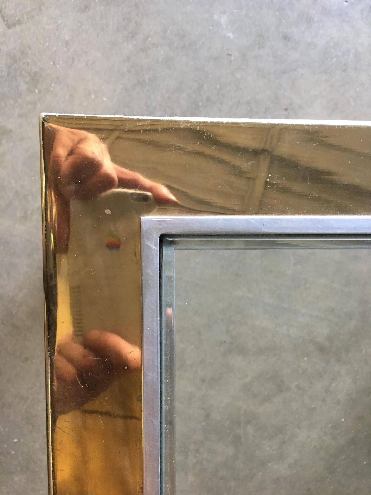 Milo Baughman Style Brass Glass Top Side Table - 17