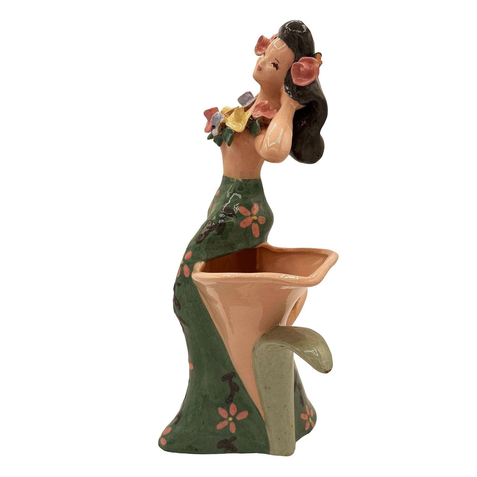Rare 1940 Dancing Hula Girl Vase by Kaye of Hollywood Dorette Saltzman - 9