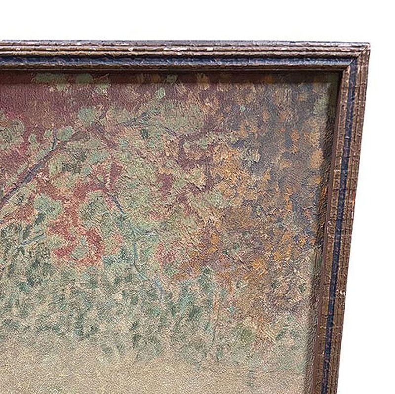 Original Fall Celebration Impression Painting Oil On Baord, Framed - 16