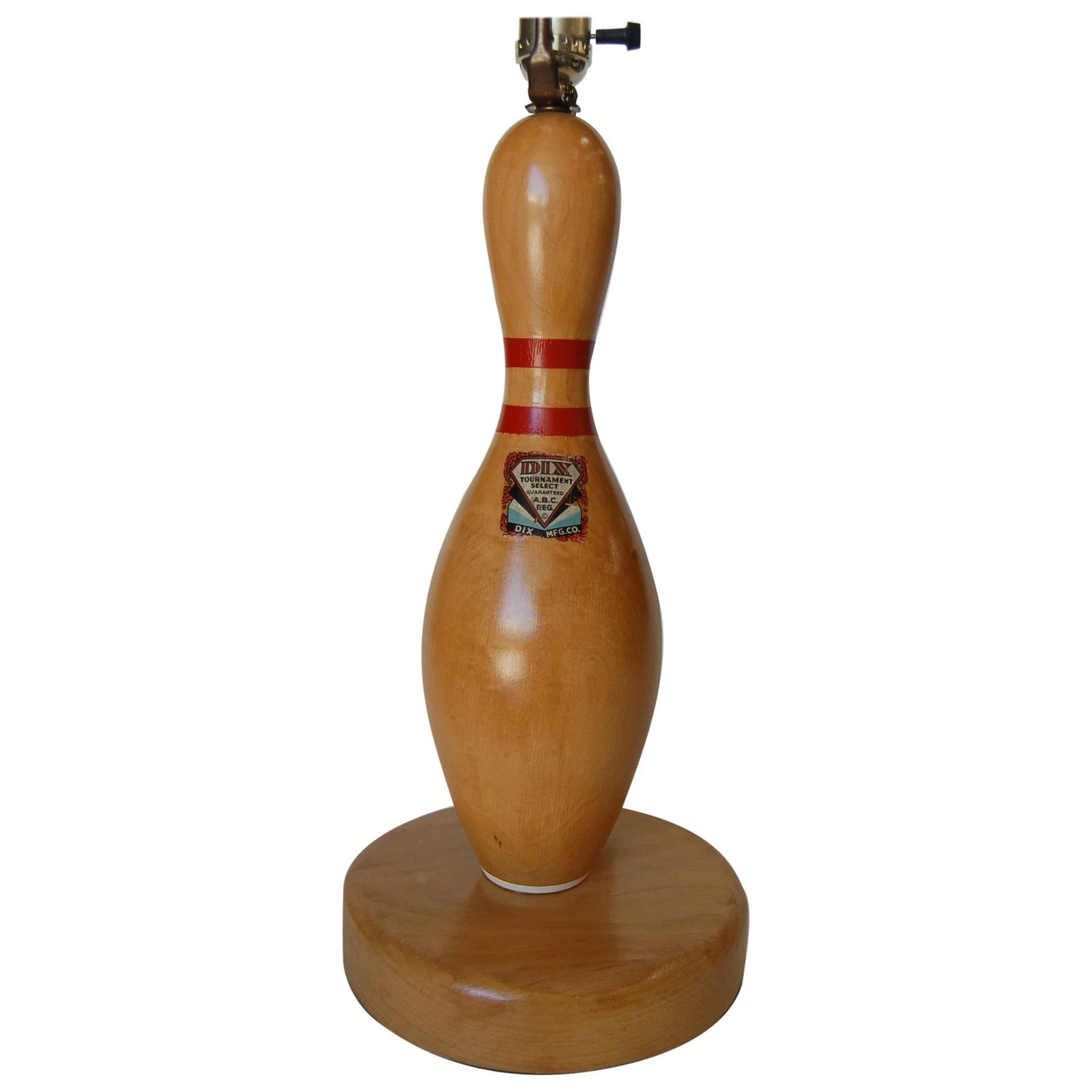 Wood Dix Tournament Select Real Bowling Pin Table Lamp - 2
