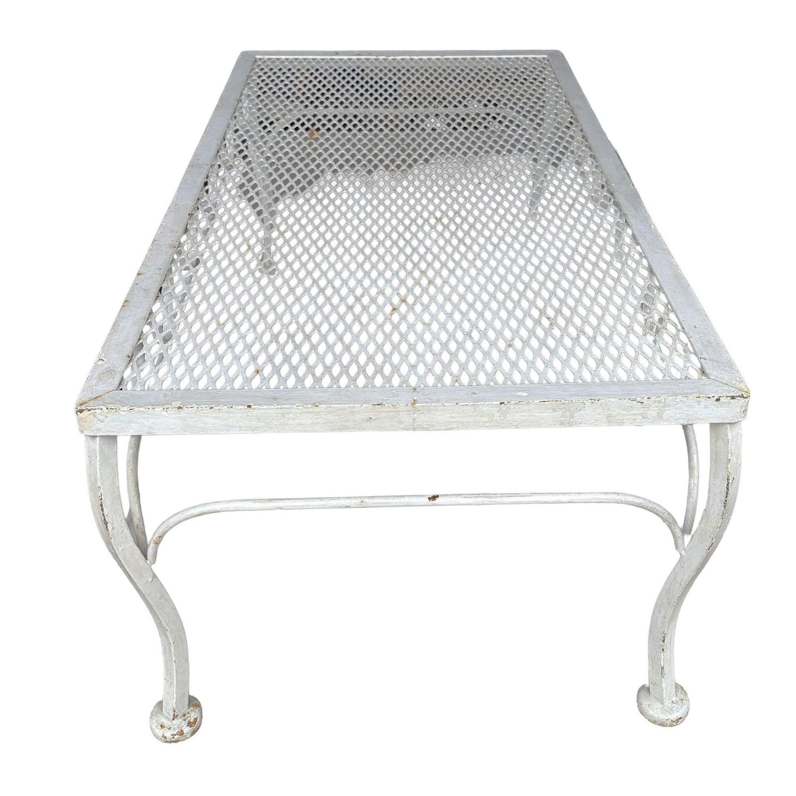 Mid-century Wrought Iron Outdoor/ Patio Low Mesh Coffee Table by Woodard - 6