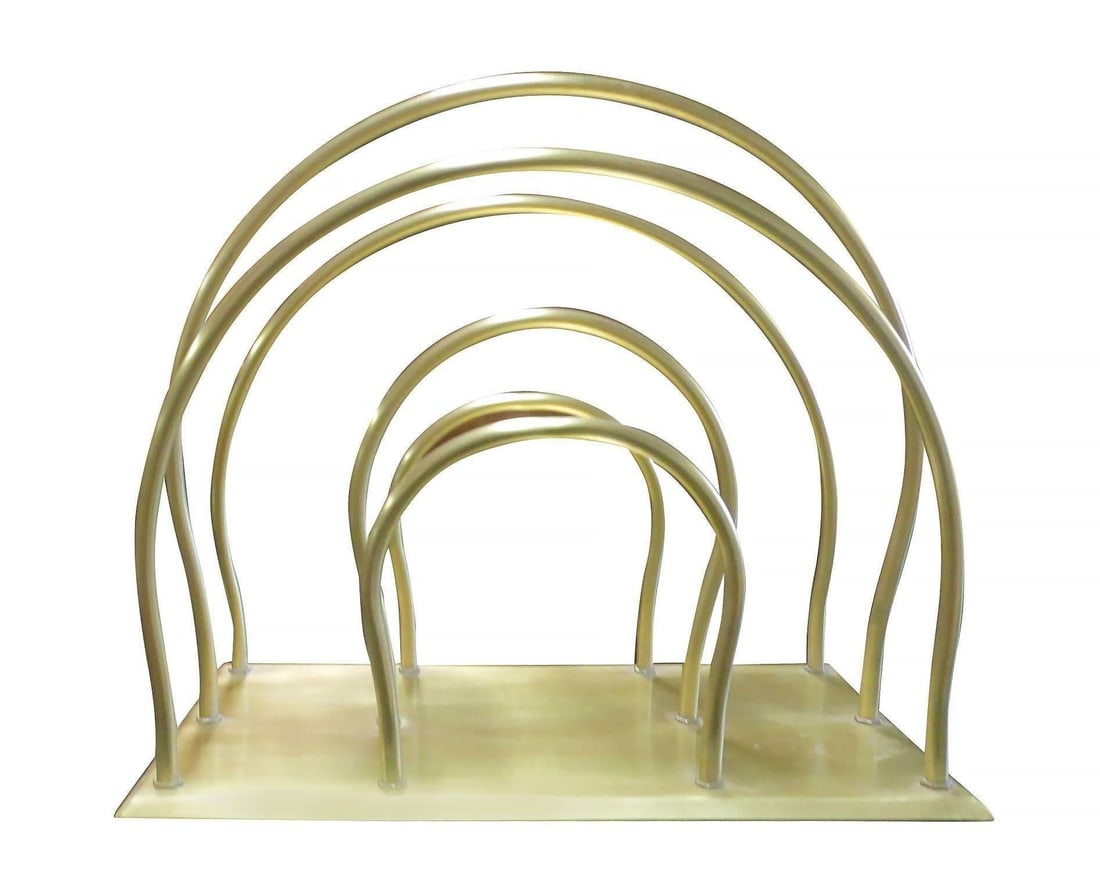 Art Deco Moderne Magazine Solid Brass Rack - 3