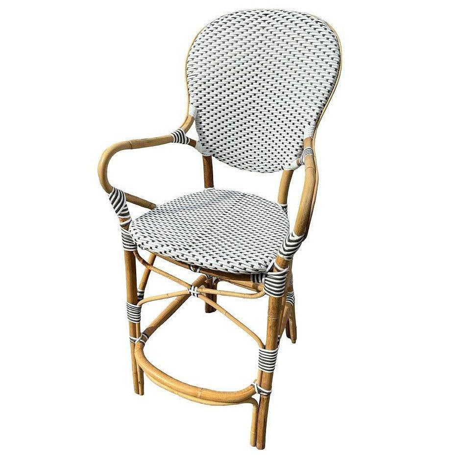 Set of 5 Danish Bistro "Isabell" Rattan Barstools w/ Woven Seat & Back by Sika D - 9