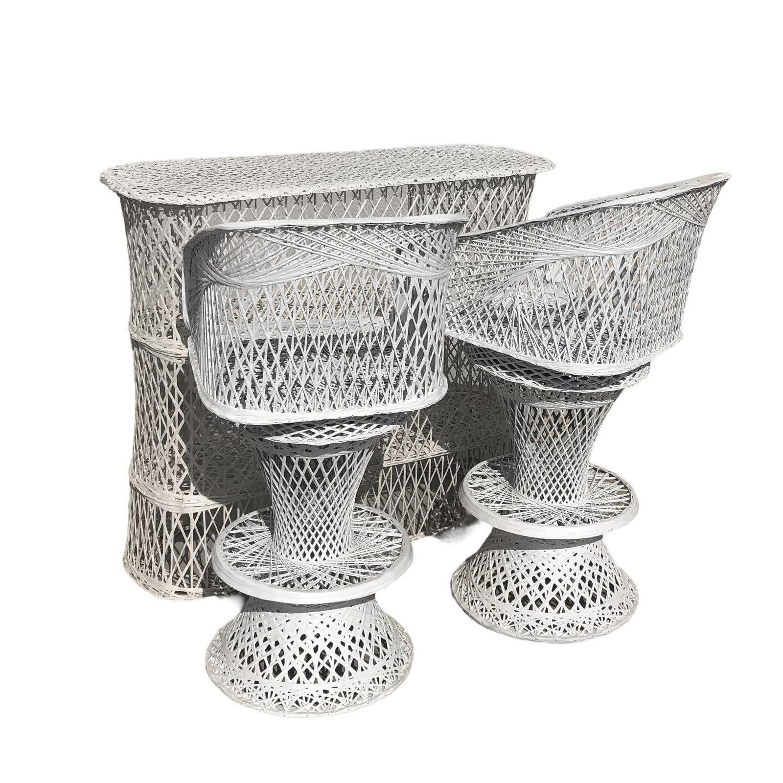 Mid Century Spun Fiberglass Barstool and Dry Bar Set by Woodard - 10