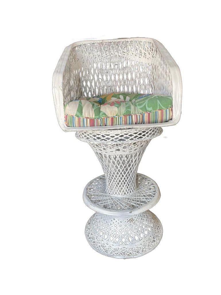 Mid Century Spun Fiberglass Barstool and Dry Bar Set by Woodard - 2