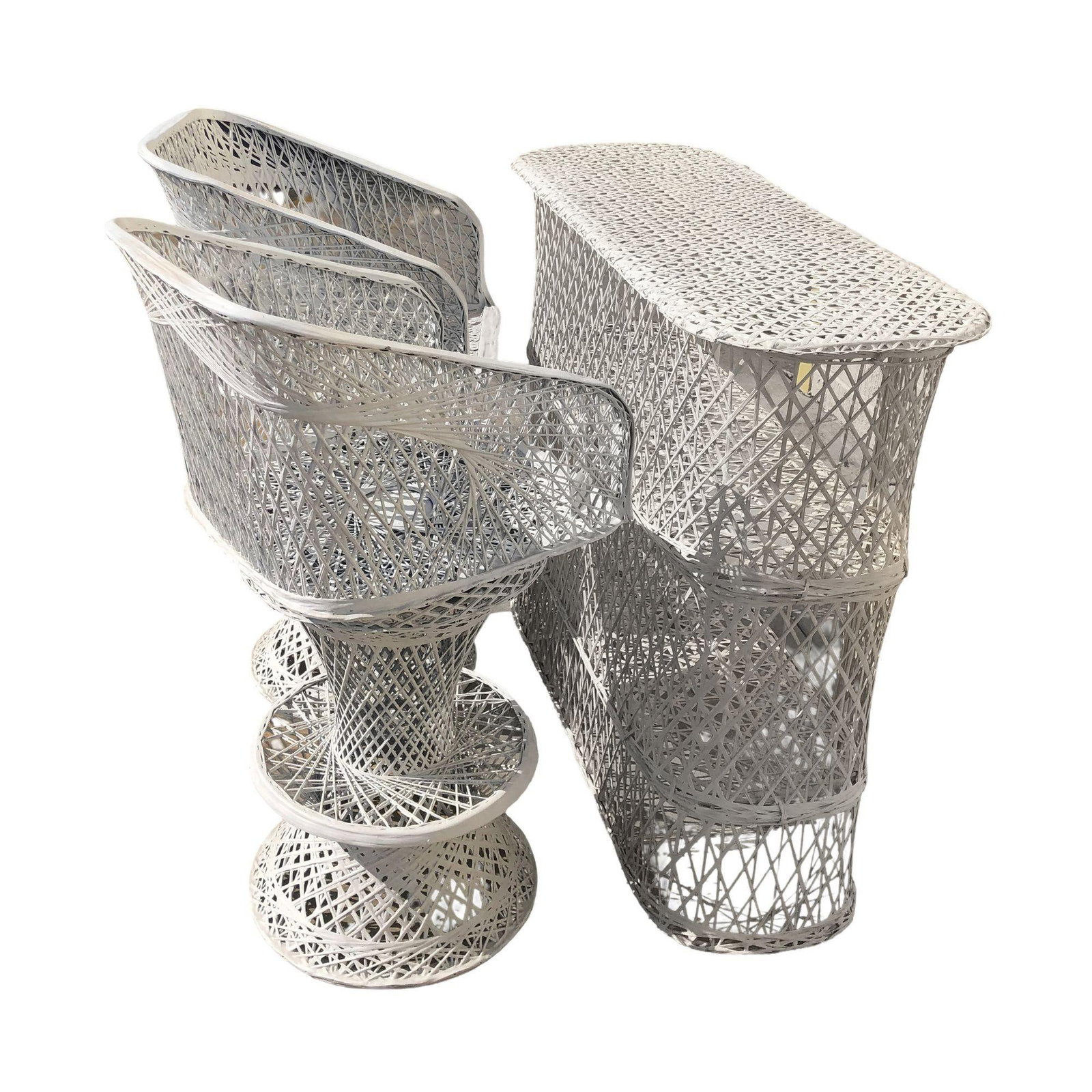 Mid Century Spun Fiberglass Barstool and Dry Bar Set by Woodard - 9