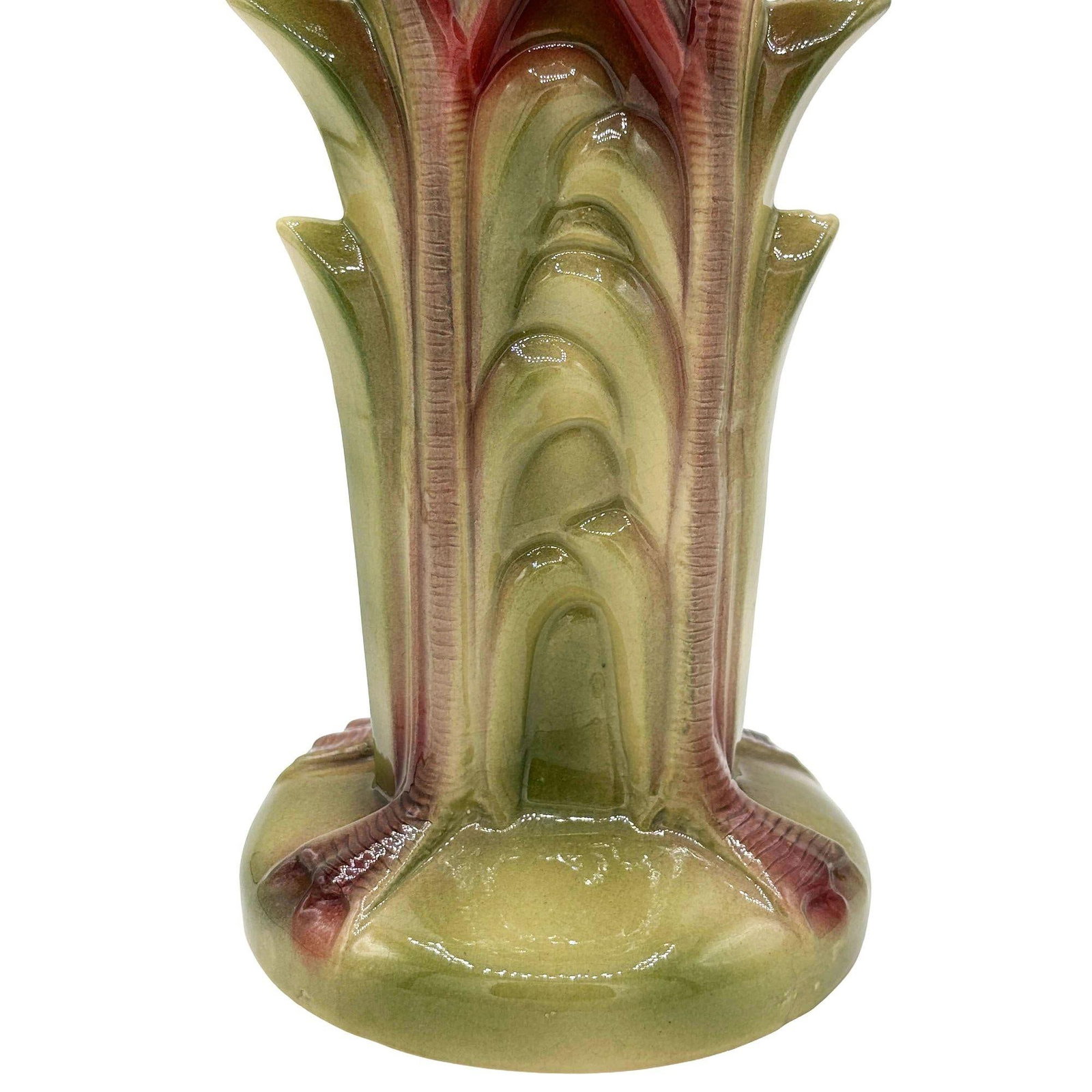 Early Art Deco California Pottery Ceramic Tropical Flamingo Flower Vase - 13