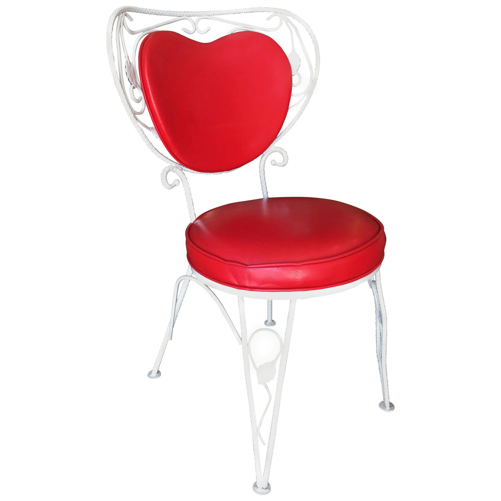 Custom Made Mid-century Iron & Steel Rebar Heart Patio Lounge Chair, Set of Four - 16