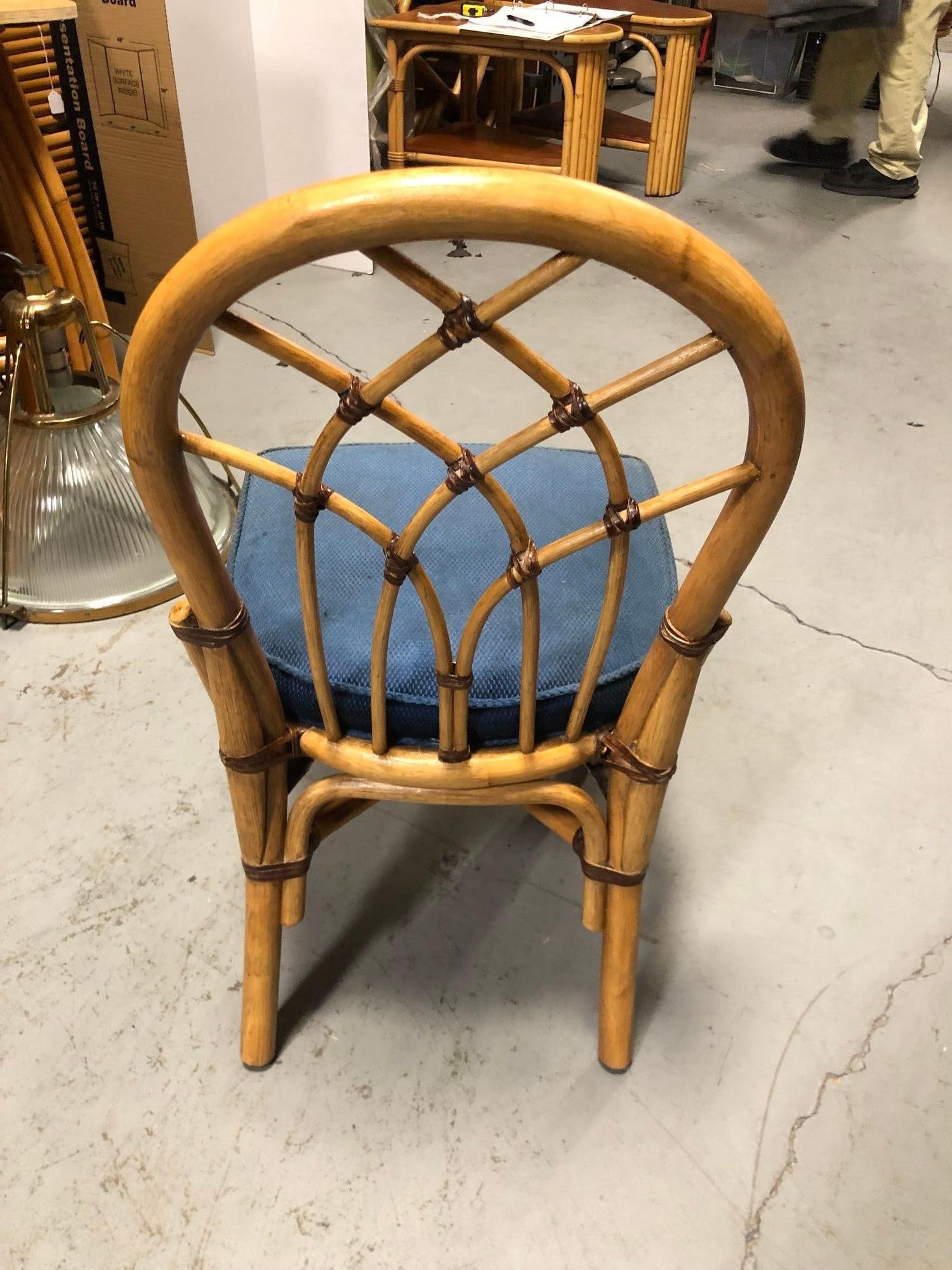 Restored Rattan Dining Chairs with Cathedral Back - 4