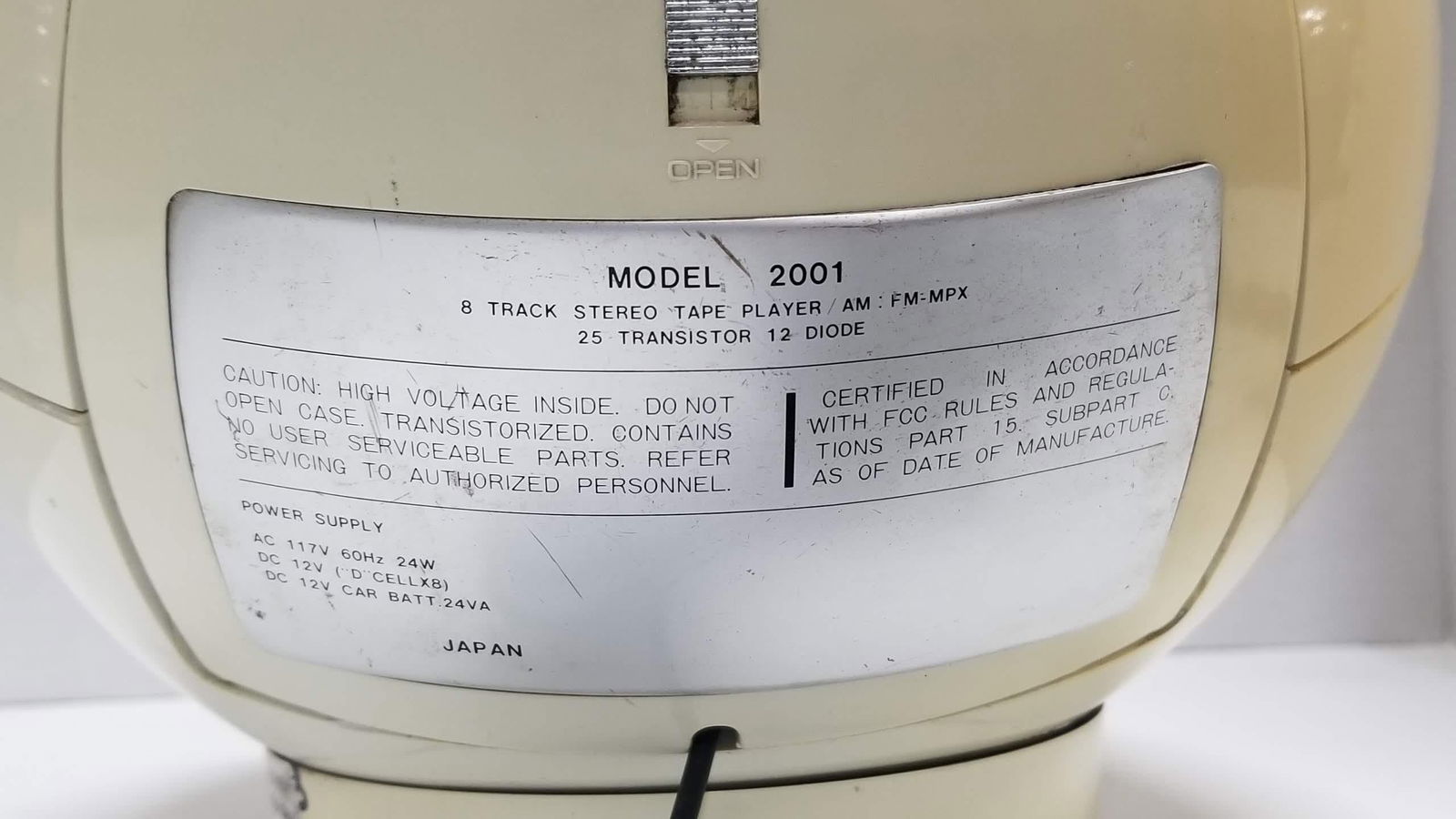 Weltron Model 2001 Space Ball, AM/FM Radio 8 Track Stereo - 6