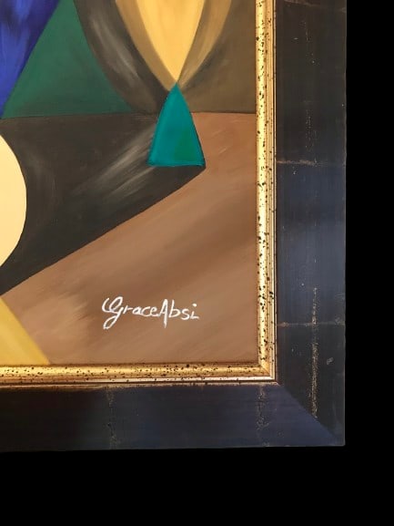 Grace Absi Sisters 2001 Oil Painting on Canvas Framed - 2