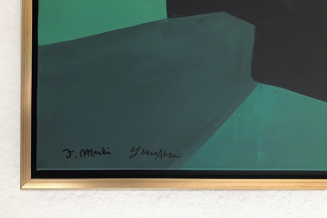 Grace Absi & J Merhi Composition 6 Acrylic Painting on Canvas 2019 Framed - 2