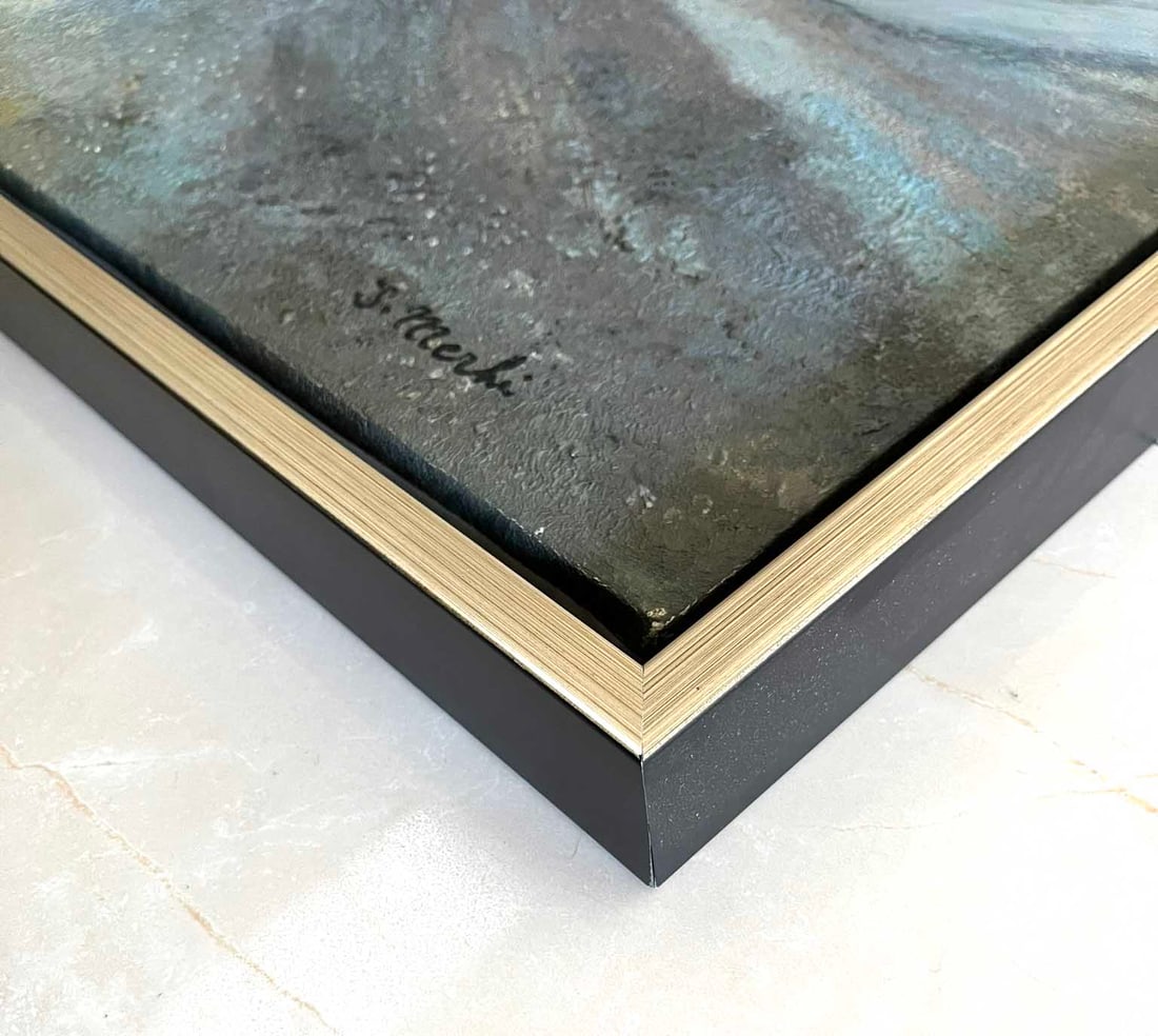 Joseph Merhi Timanfaya Mountains Original oil Painting on Canvas 1999 Framed - 2