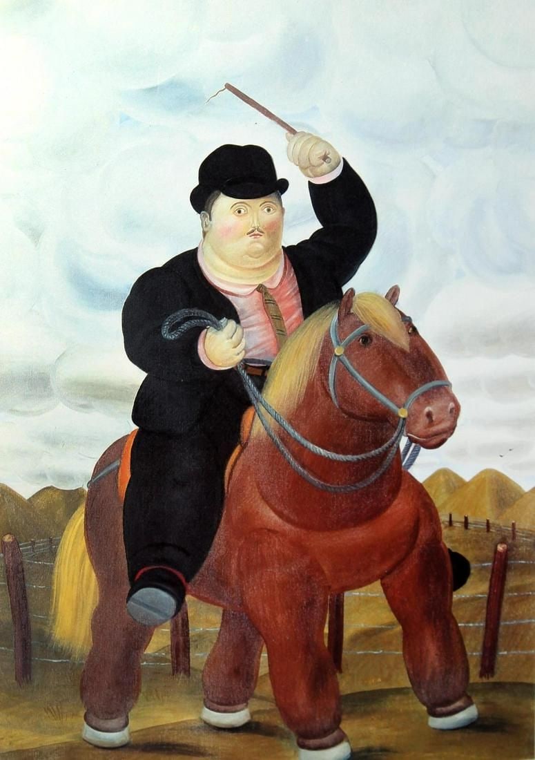 Fernando Botero 3 Man on Horseback 1983: Title: Fernando Botero 3 Man on Horseback 1983 Artist: Fernando Botero Description: Title: Man on Horseback Artist: Fernando Botero Country: Colombia Medium: Offset - Quadrichromie 3 Marks: