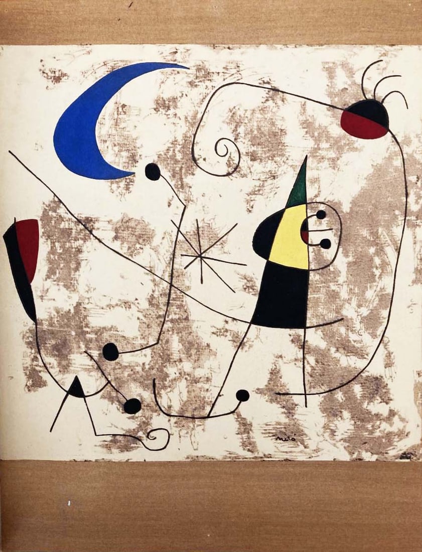 Joan Miro Pochoir Personage XXe Siele 1957* (1 of 1)