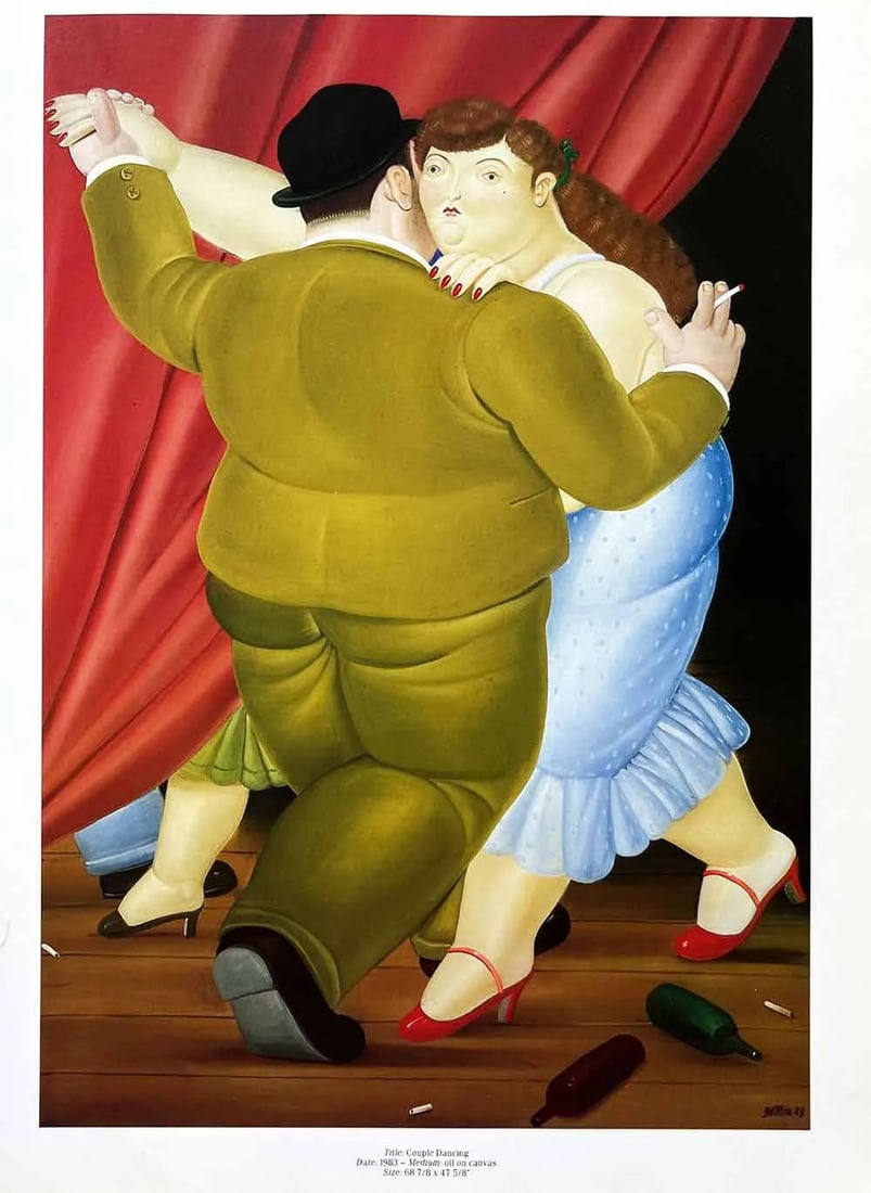 Fernando Botero 33 Couple Dancing 1983: Title: Fernando Botero 33 Couple Dancing 1983 Artist: Fernando Botero Description: Title: Couple Dancing Artist: Fernando Botero Country: Colombia Medium: Offset - Quadrichromie 33 Marks:
