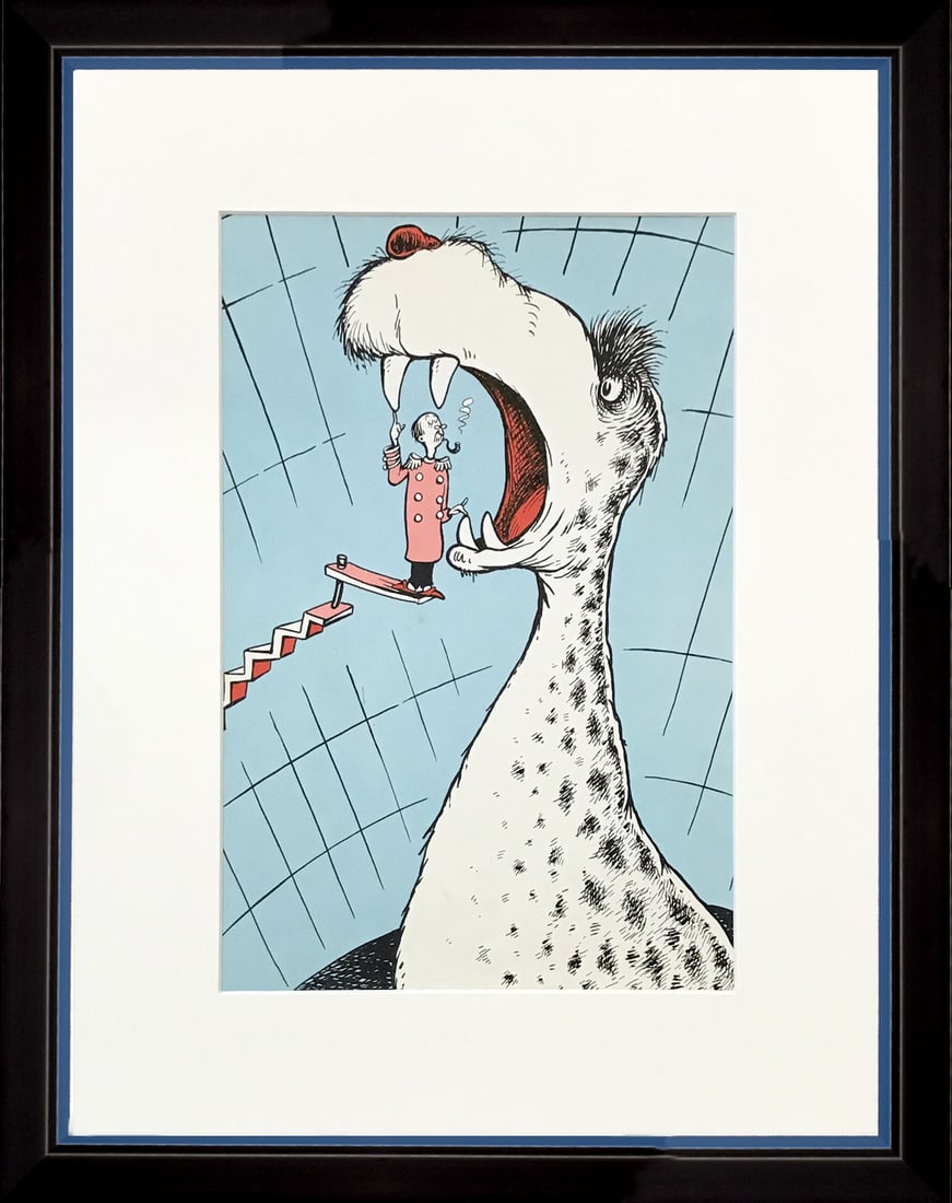 Framed print for Dr Seuss 2: Title: Framed print for Dr Seuss 2 Artist: Theodor Geisel Description: Artist: Theodor Geisel known by Dr SeussCountry: USATitle: UntitledMedium: Lithographic print Paper Size: 11x 8 inches on matte