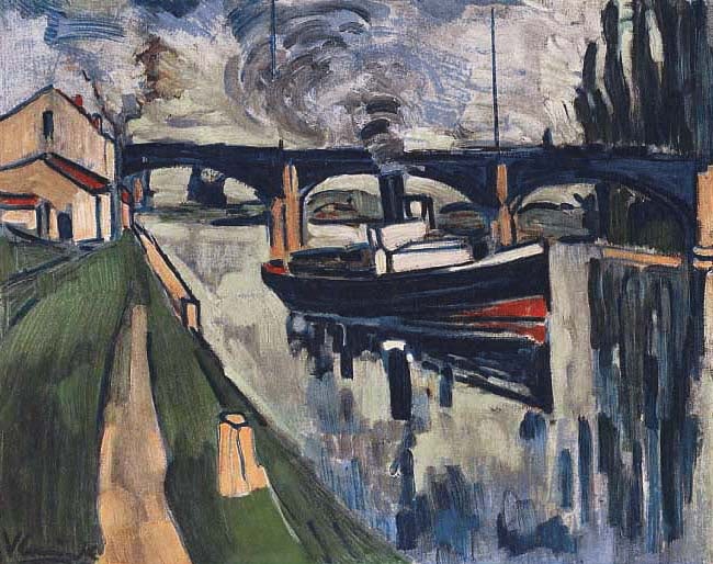 Vlaminck Lithograph 14 The seine at Poissy 1958 Framed - 2