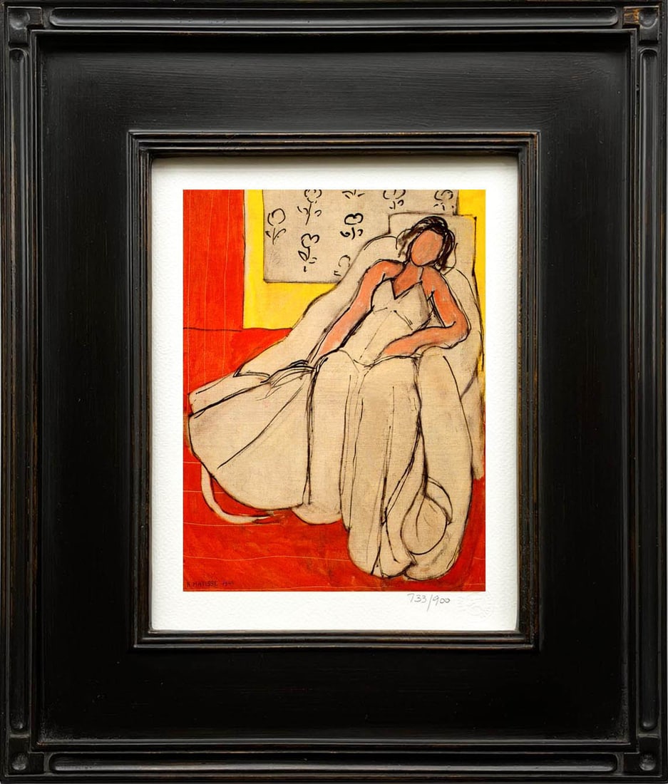 Matisse Young Woman in White framed: Title: Matisse Young Woman in White framed Artist: Henri Matisse Description: Title: Young Woman in White Artist: Henri Matisse (After) Country: France Medium: Giclees Marks: Limited edition sealed &a